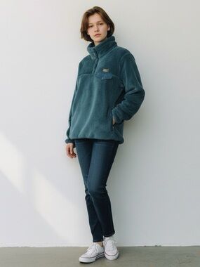 L.L.Bean Hi-Pile Fleece Pullover in a Teal